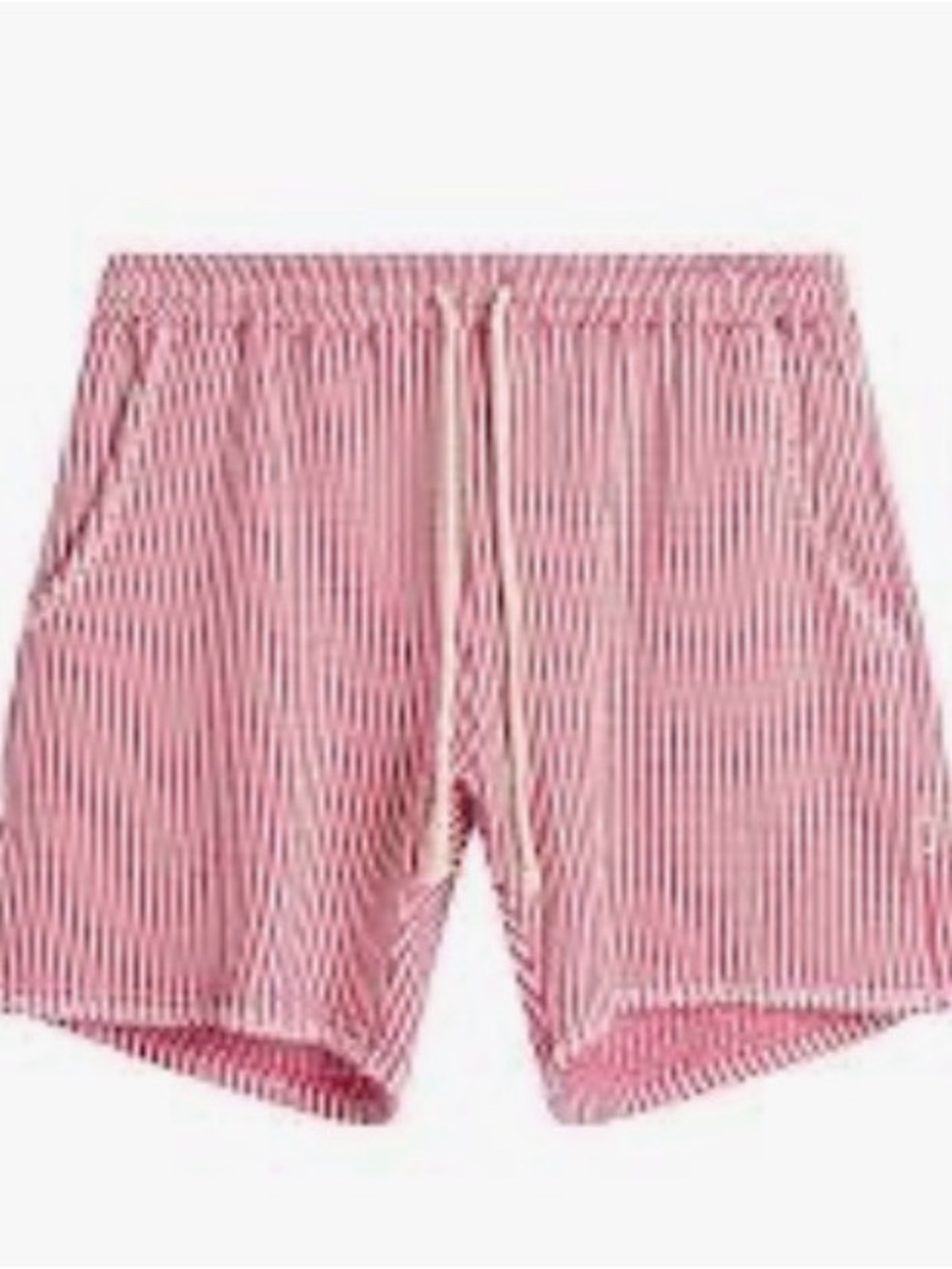 KROST Striped Knit Shorts Pink White Cactus Flower Drawstring Comfort Lounge Med